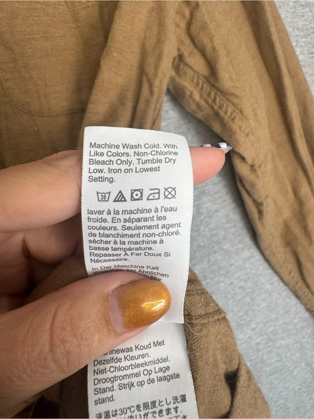 J. Crew Men's Button-Down Shirt in Camel Brown